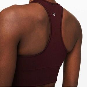 lululemon Ebb to Train High Neck Bra - Wine Red